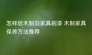 怎样给木制旧家具刷漆 木制家具保养方法推荐