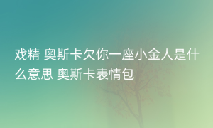 戏精 奥斯卡欠你一座小金人是什么意思 奥斯卡表情包