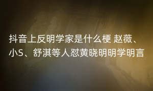 抖音上反明学家是什么梗 赵薇、小S、舒淇等人怼黄晓明明学明言