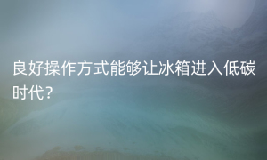 良好操作方式能够让冰箱进入低碳时代？